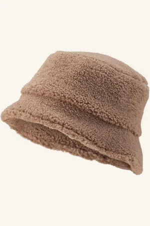 Loevenich Klobouk Bucket Hat Z Plyše světle hnědá