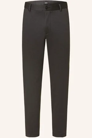 HUGO BOSS Žerzejové Kalhoty Kane Regular Tapered Fit černá
