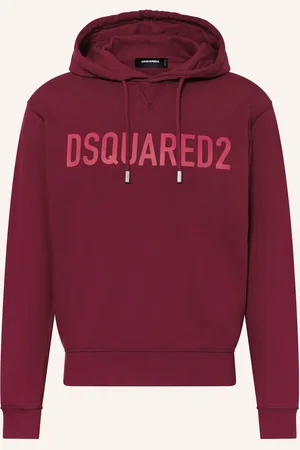 Dsquared2 Mikina S Kapucí tmavě červená