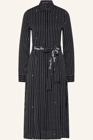 Tommy Hilfiger Košilové Šaty černá bílá