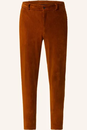 PAUL Oblekové Kalhoty Slim Fit Z Manšestru koňaková