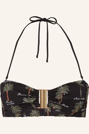 Watercult Bandeau Horní Díl Bikin Art Herbaria černá zelená