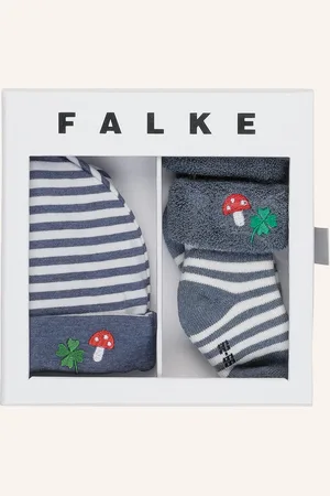 Falke Sada: Ponožky A Čepice V Dárkovém Balení modrá bílá