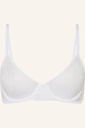 Calvin Klein Vyztužená Podprsenka Sheer Marquisette bílá
