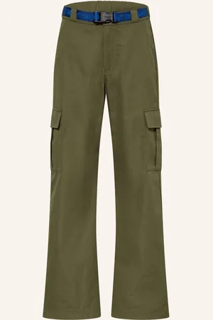 OFF-WHITE Cargo Kalhoty tmavě zelená
