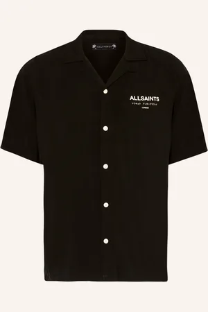 AllSaints Košile Resort Underground Relaxed Fit černá bílá