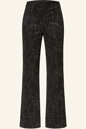 Cambio Bootcut Kalhoty Francoise Z Žerzeje S Třpytivou Přízí černá stříbrná