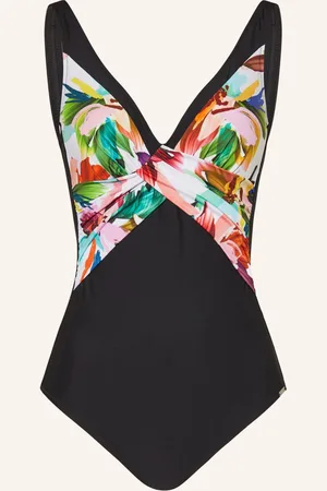 Charmline Tvarující Plavky Floral Rainbows černá bílá růžová