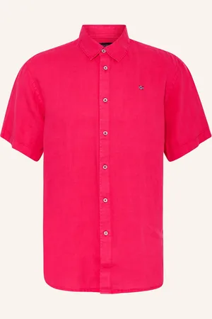 Napapijri Košile S Krátkým Rukávem G-Linen Regular Fit červená