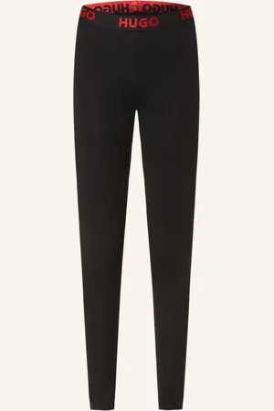 HUGO BOSS Pohodlné Domácí Kalhoty Sporty Logo černá