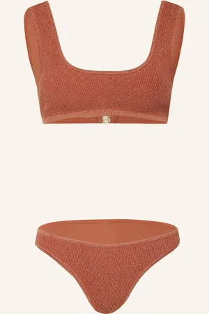 ZIMMERMANN Bustier Bikiny Wylie S Třpytivou Přízí tmavě oranžová