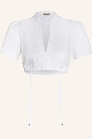Gottseidank Dirndl Halenka Pompadour Se Lnem bílá