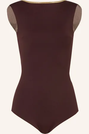 MYMARINI Oboustranné High Neck Plavky Seabody Classic Shine S Uv Ochranou 50+ hnědá tmavě hnědá