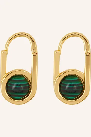 ZIMMERMANN Náušnice Twisted Pin zlatá zelená