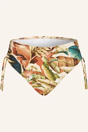 Maryan Mehlhorn High Waist Bikinové Kalhotky Hypnotic tmavě oranžová světle zelená světle hnědá