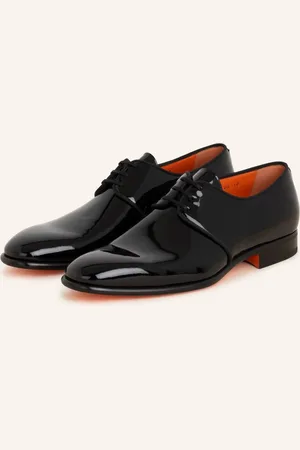 santoni Lakované Šněrovací Boty Moore černá