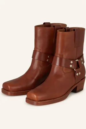PARIS TEXAS Biker Boots Roxy S Nýty hnědá
