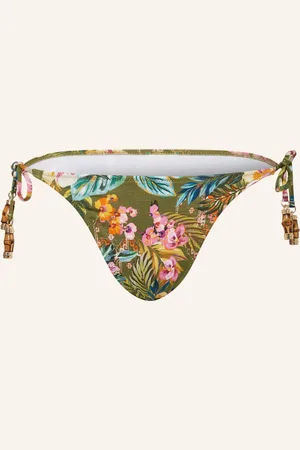 Watercult Trojúhelníkové Bikinové Kalhotky Sunset Florals olivová oranžová