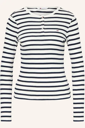 Tommy Hilfiger Tričko S Dlouhým Rukávem bílá tmavě modrá