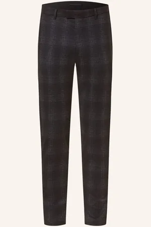 Drykorn Oblekové Kalhoty Piet_Sk Extra Slim Fit černá tmavě šedá