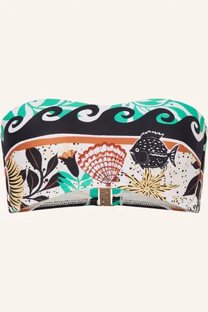 Seafolly Bandeau Horní Díl Bikin Atlantis režná černá hnědá
