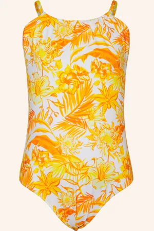 Vilebrequin Plavky Tahiti Flowers žlutá bílá oranžová