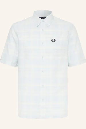 Fred Perry Košile S Krátkým Rukávem m7823 Regular Fit tmavě modrá bílá