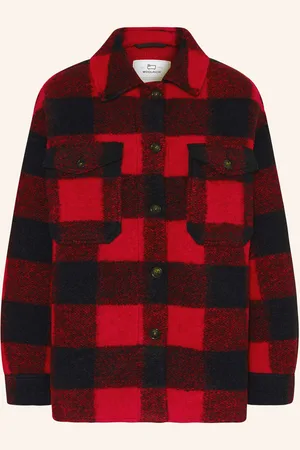 Woolrich Bunda Gentry červená tmavě modrá