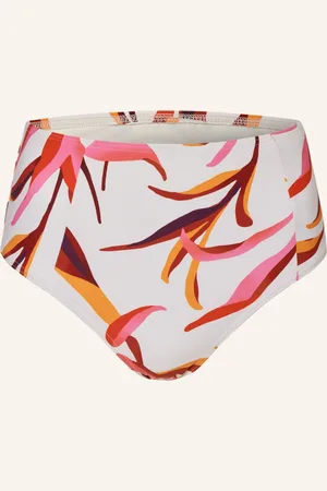 Cyell High Waist Bikinové Kalhotky Japanese Floral bílá růžová oranžová