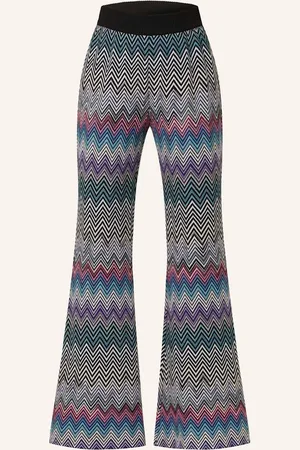 Missoni Úpletové Kalhoty fialová tyrkysová černá