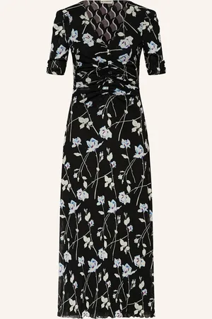 Diane von Furstenberg Šaty Ze Síťoviny Koren černá bílá