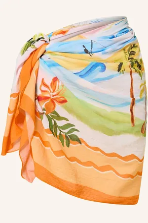 Seafolly Pareo South Pacific oranžová tmavě modrá světle zelená