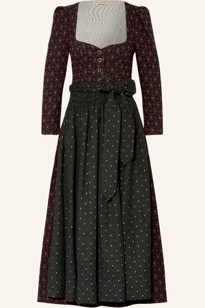 Gottseidank Dirndl Amrei tmavě červená tmavě zelená černá