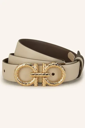 Salvatore Ferragamo Kožený Opasek béžová
