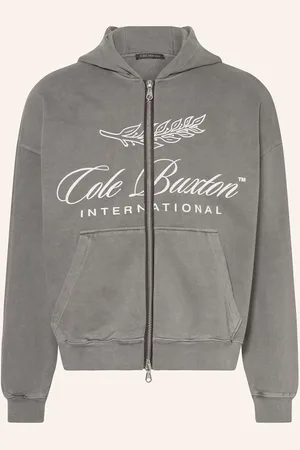 Cole Buxton Mikinová Bunda International Zipped šedá bílá