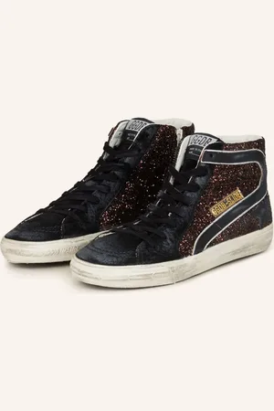 Golden Goose Vysoké Sneakersy Slide Glitter tmavě hnědá černá