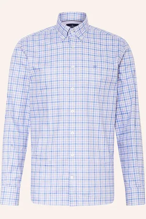 Hackett Košile Mouline Regular Fit bílá tmavě modrá světle šedá