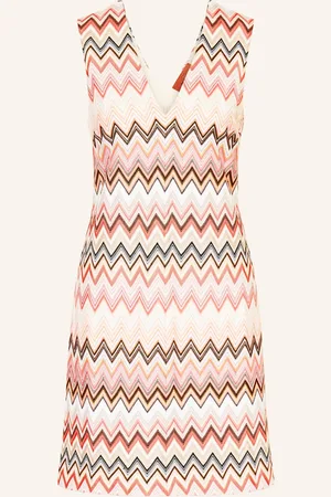 Missoni Pouzdrové Šaty krémová černá lososová