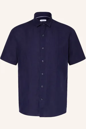 PAUL Košile S Krátkým Rukávem Comfort Fit Se Lnem tmavě modrá