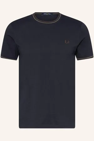 Fred Perry Tričko tmavě modrá tmavě hnědá