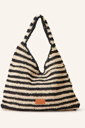 Seafolly Plážová Taška Raffia Stripe krémová černá