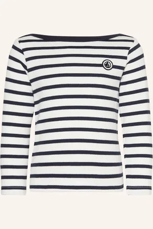Petit Bateau Tričko S Dlouhým Rukávem tmavě modrá bílá