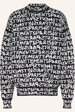 Vetements Oversized Svetr černá bílá