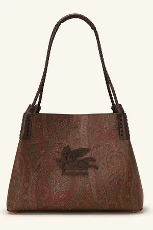 Etro Shopper S Pouzdrem tmavě červená tmavě hnědá
