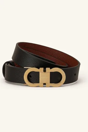 Salvatore Ferragamo Kožený Opasek V Oboustranném Provedení černá koňaková