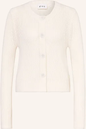 FTC CASHMERE Pletený Kardigan Z Kašmíru bílá