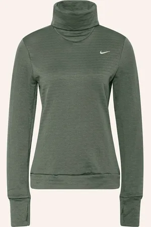 Nike Běžecké Tričko Therma-Fit Swift Element tmavě zelená