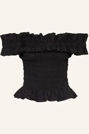 Ganni Off-Shoulder Top černá