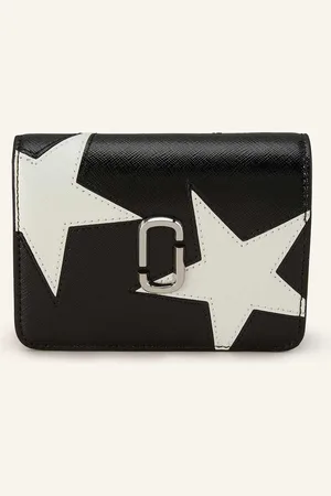 Marc Jacobs Peněženka Saffiano The Mini Compact Wallet černá bílá