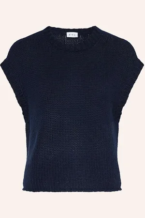 FTC CASHMERE Pletená Vesta S Kašmírem tmavě modrá